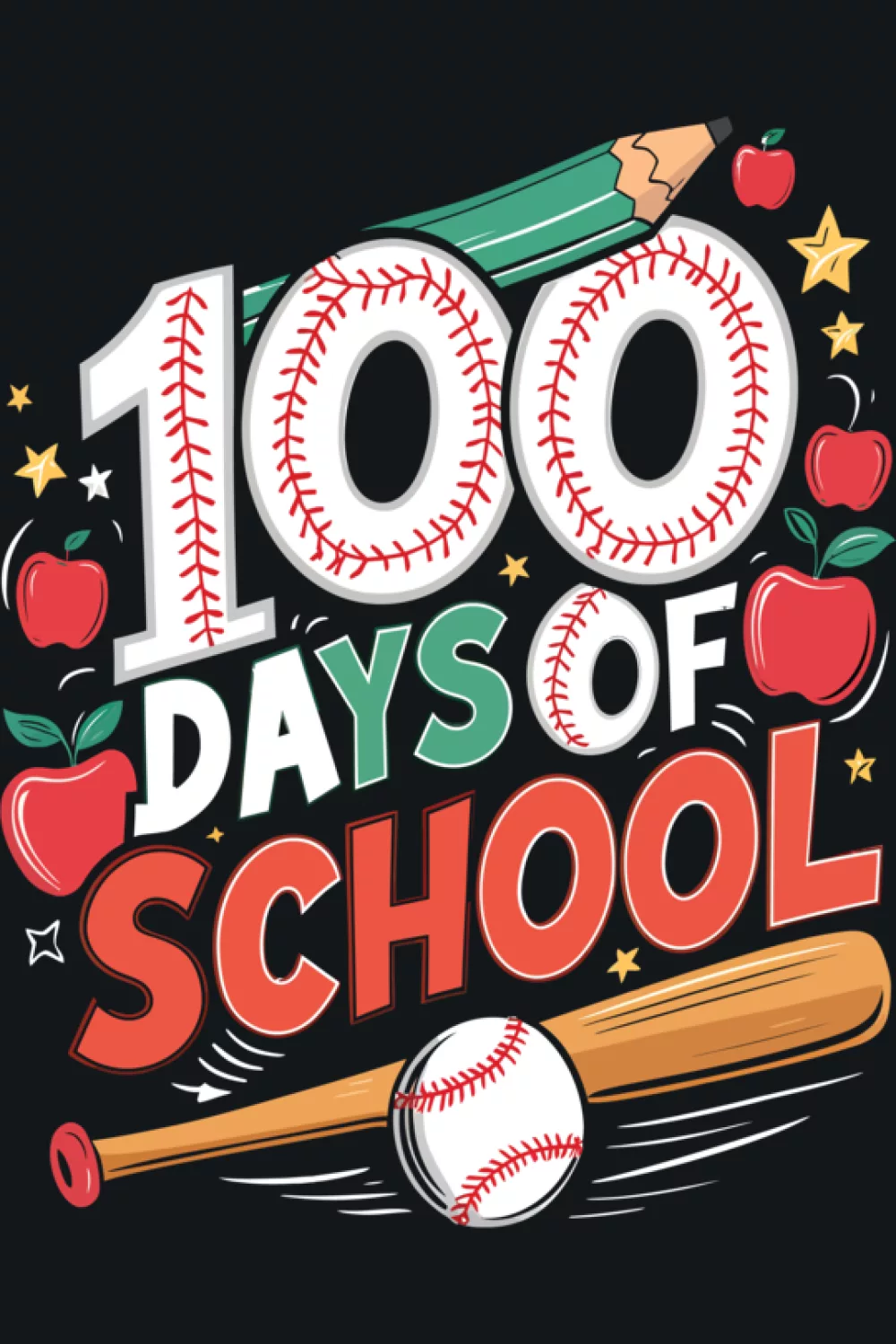100 days school baseball shirt design
