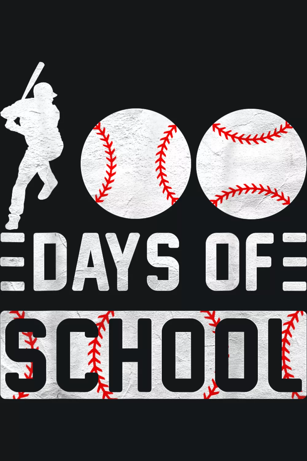 baseball graphic 100 days school shirt