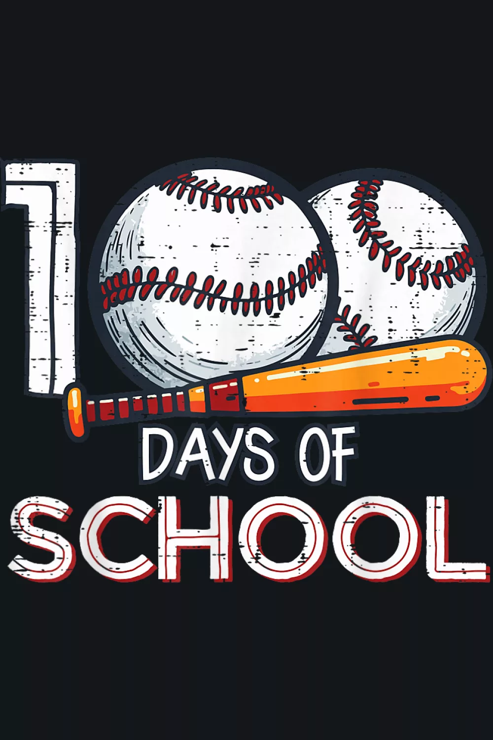 sports style baseball 100 days school shirt