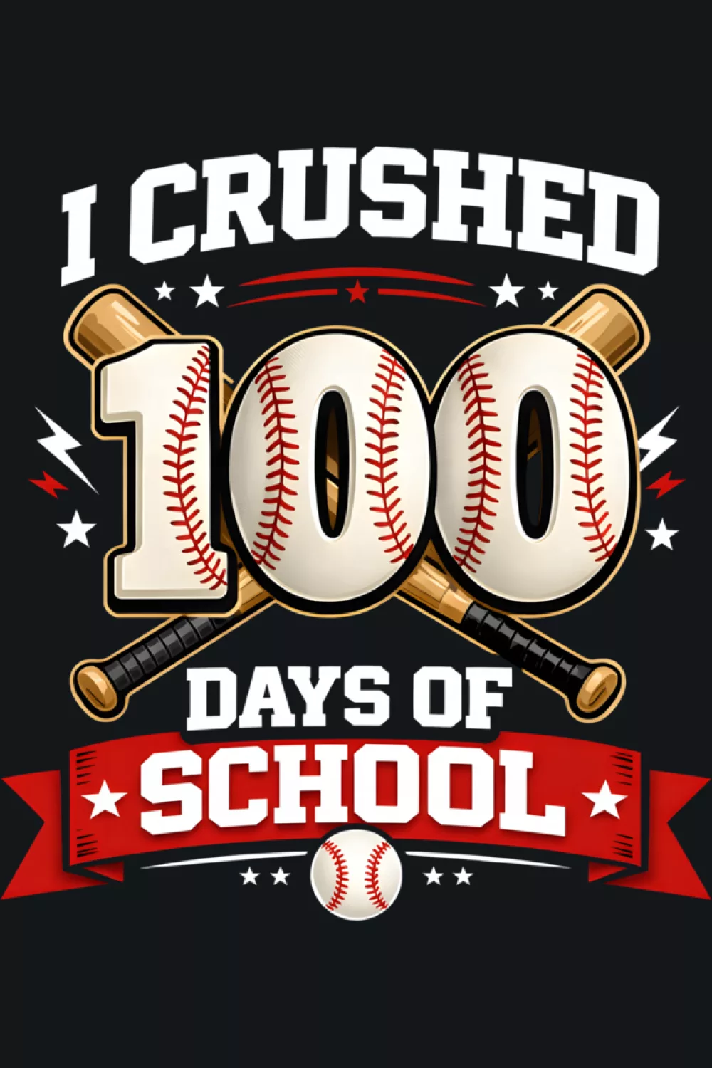 boys baseball 100 days of school shirt