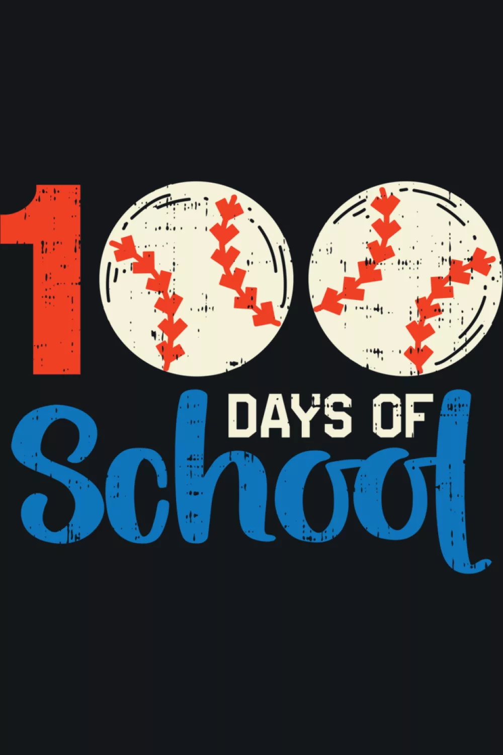 baseball and softball 100 days school shirt