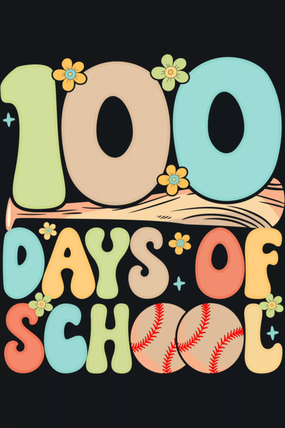 100 days school baseball student shirt