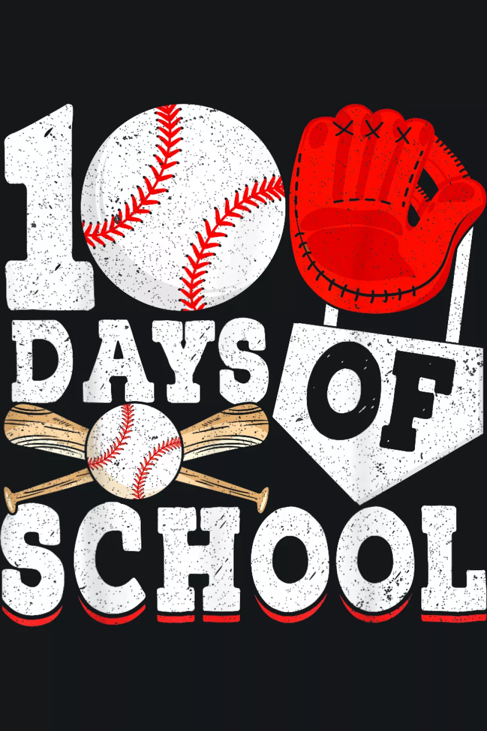 baseball themed 100th day shirt for kids and teachers