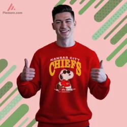 Red sweatshirt with Snoopy graphic and team logo
