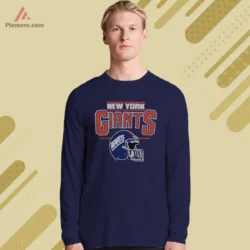 Long sleeve tee with New York Giants Big Blue logo in navy