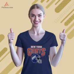 V neck tee featuring Giants Big Blue logo in navy