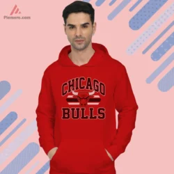 Chicago Bulls big logo hoodie in red for fans