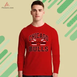 Chicago Bulls big logo long sleeve red shirt