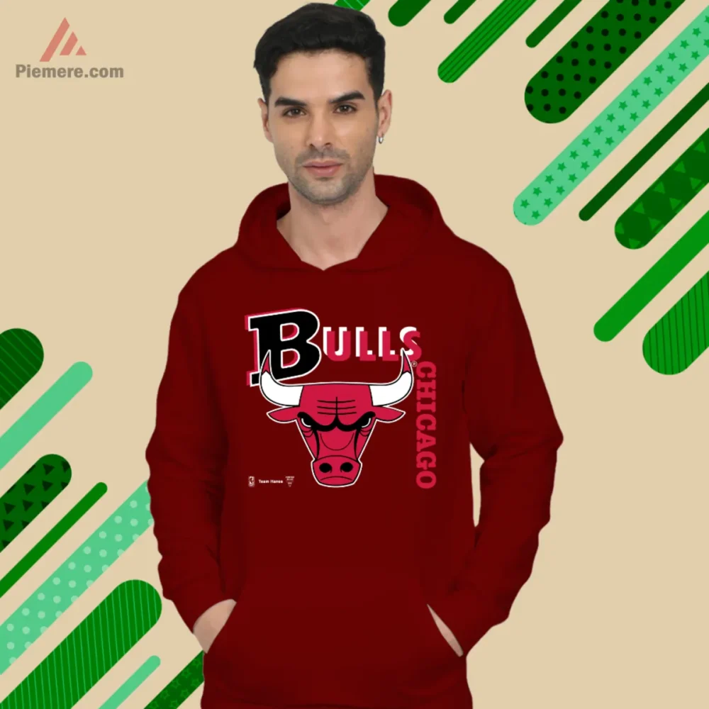 Chicago Bulls head logo hoodie in maroon