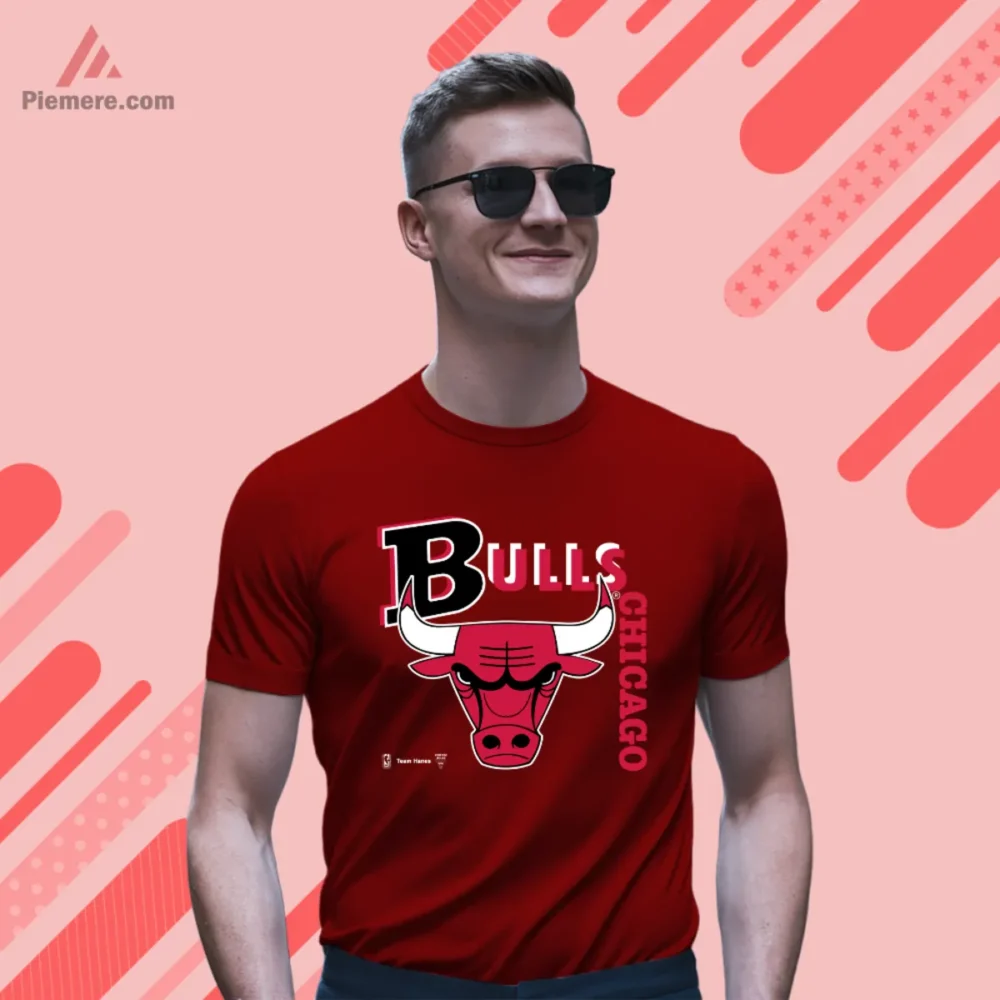 1980s Chicago Bulls Head Logo Basketball Shirt short sleeve maroon