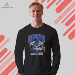 1980s New York Giants Helmet Football Shirt Vintage 2 Long sleeve tee with Giants helmet graphic in black