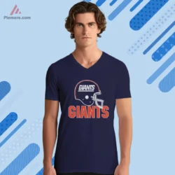 V neck tee with Giants logo in navy