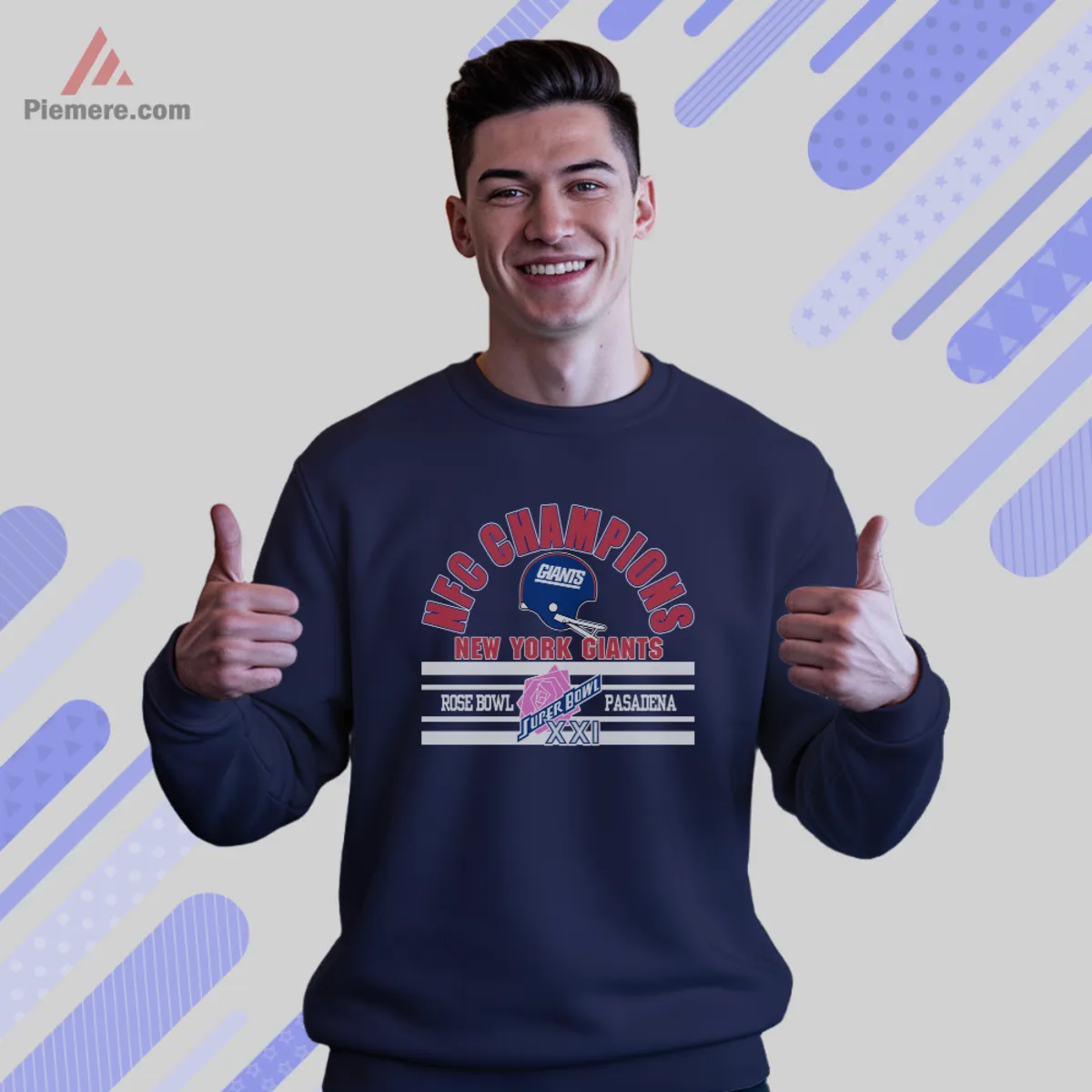 Giants NFC Champions sweatshirt navy Navy sweatshirt showing Giants NFC Champions graphic