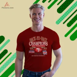 San Francisco 49ers champions graphic on maroon short sleeve