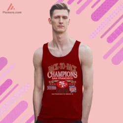 San Francisco 49ers champions graphic on maroon tank top