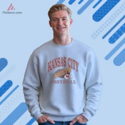 Light blue Chiefs football sweatshirt with vintage vibe