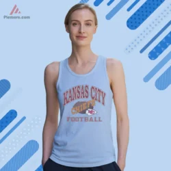 Light blue tank top with Chiefs football graphic