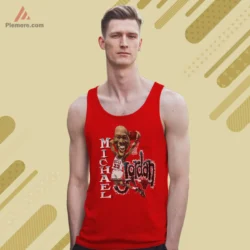 Michael Jordan cartoon tank top red