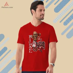 Chicago Bulls cartoon v neck red shirt