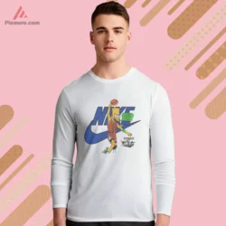Bart Simpson Chicago Bulls parody long sleeve white shirt