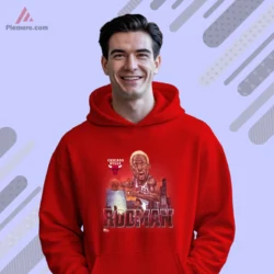 Dennis Rodman Chicago Bulls caricature hoodie red