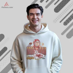 White hoodie featuring Joe Montana inspired Kansas City artwork