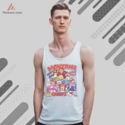 White tank top with colorful Chiefs comic artwork