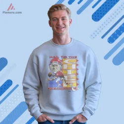 Light blue sweatshirt with vintage Chiefs theme