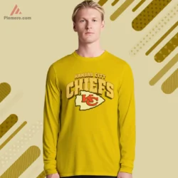 Yellow long sleeve tee with arch wordmark