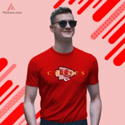 1990s Kansas City Chiefs Arrowhead Overlay Football Shirt with gold CHIEFS letters over the KC arrowhead