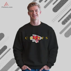 Black sweatshirt with arrowhead overlay graphic for Kansas City fans