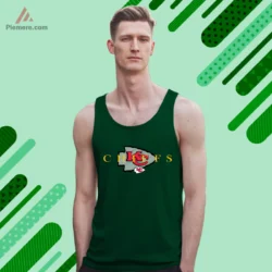 Forest green tank top with layered CHIEFS letters and KC mark
