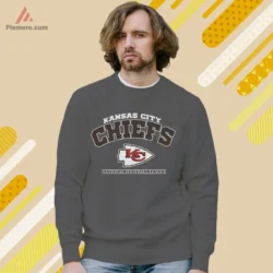 Charcoal sweatshirt with strong block arch wordmark