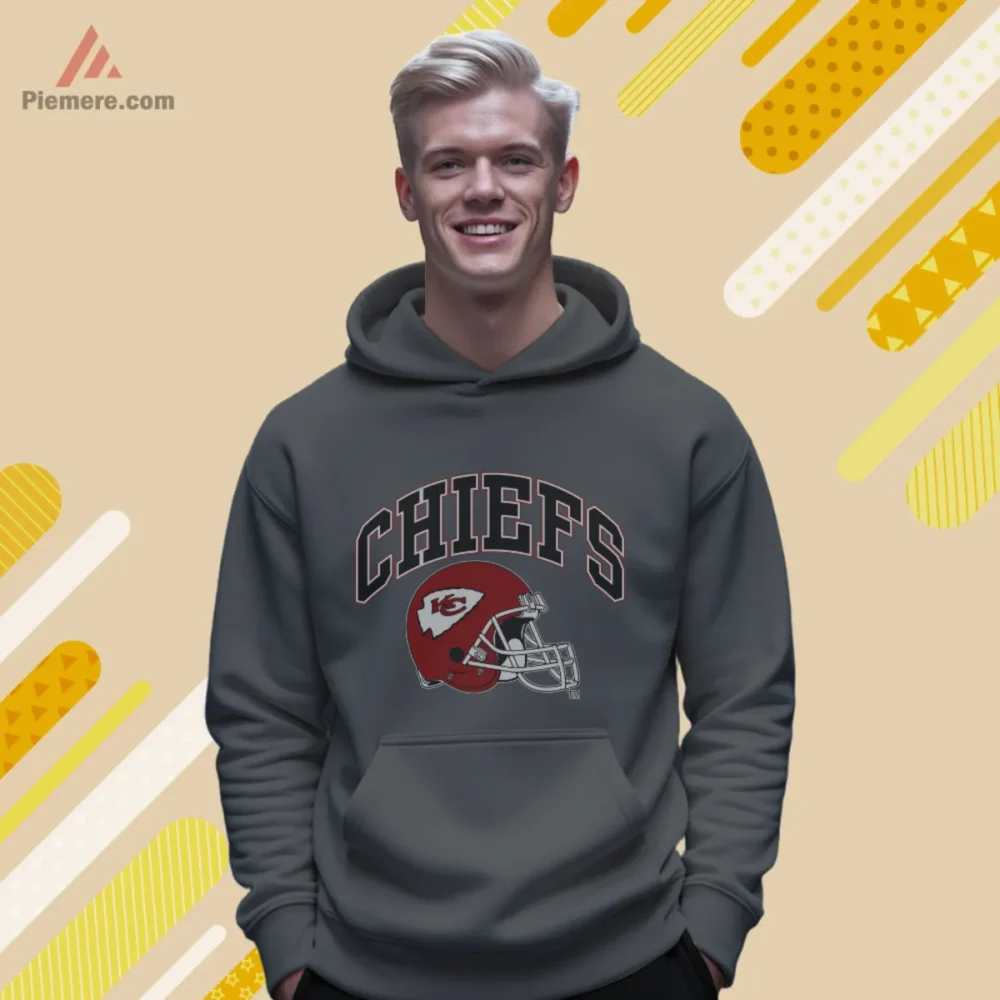 Charcoal hoodie featuring vintage helmet artwork