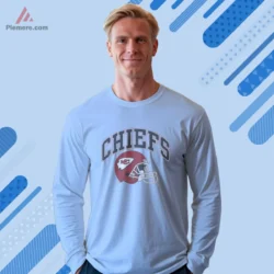 Light blue long sleeve with classic Chiefs helmet art
