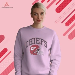 Light pink sweatshirt with vintage helmet graphic