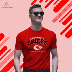 1990s Kansas City Chiefs Outlined Arch Football Shirt with bold outlined arch and KC arrowhead on red