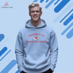 Light blue hoodie with Property Of Kansas City Chiefs graphic