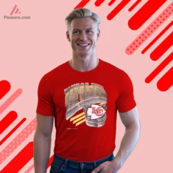 1990s Kansas City Chiefs Stone Arch Football Shirt with cracked stone arch letters and KC arrowhead