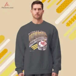 Charcoal sweatshirt with stone arch wordmark and KC emblem