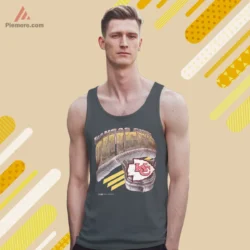Charcoal tank top featuring Kansas City stone arch look