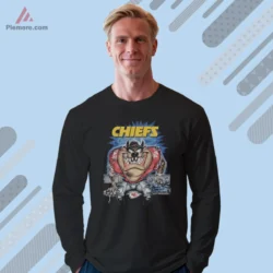 Black long sleeve tee with Taz graphic and KC badge