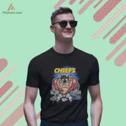 Black short sleeve tee with bold Taz and Chiefs text