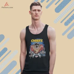 Black tank top with animated Taz football artwork