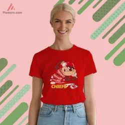 1990s Kansas City Chiefs Taz Spin Looney Tunes Football Shirt with spinning Taz and bold CHIEFS text