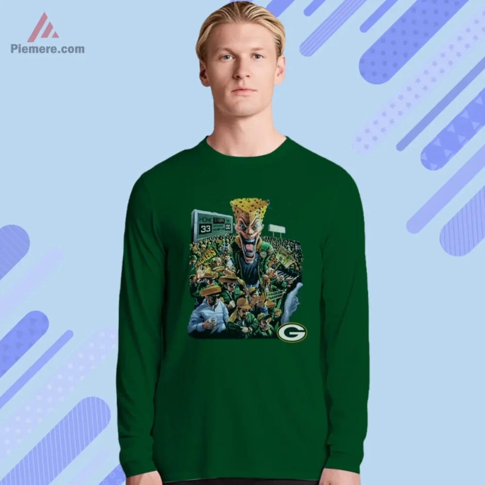 Packers Cheeseheads graphic on forest green long sleeve
