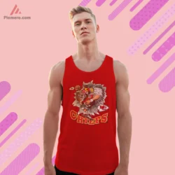 1993 Kansas City Chiefs Breakthrough Football Shirt with fierce breakthrough cartoon and KC arrowhead