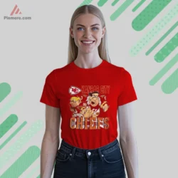 1994 Kansas City Chiefs The Flintstones Football Shirt with cartoon duo and KC arrowhead