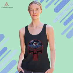 Black tank top showing red edged skull and KC emblem
