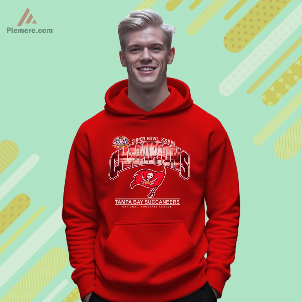 Buccaneers Super Bowl Champions Hoodie Red Tampa Bay Buccaneers Super Bowl XXXVII champions hoodie in red